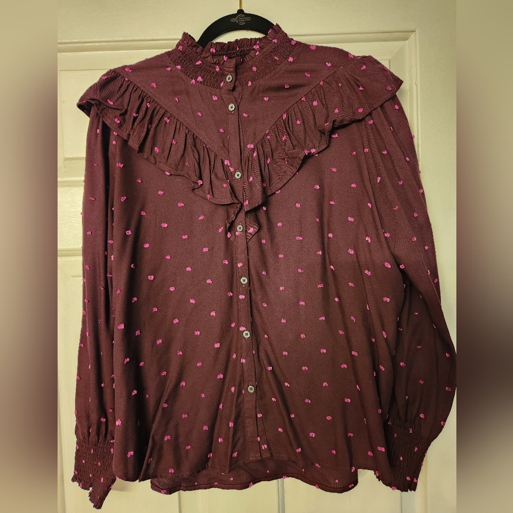 Loft Purple Pattern Shirt
